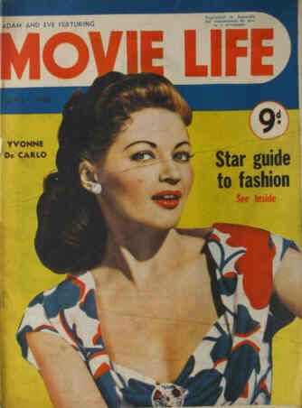 MOVIE LIFE (Au) magazine side cover April 1952