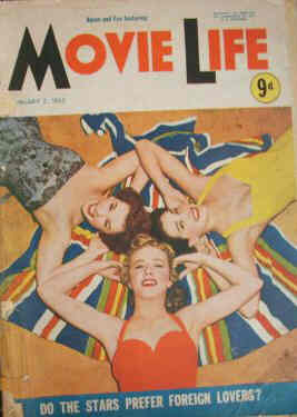 MOVIE LIFE (Au) magazine side cover January 1953