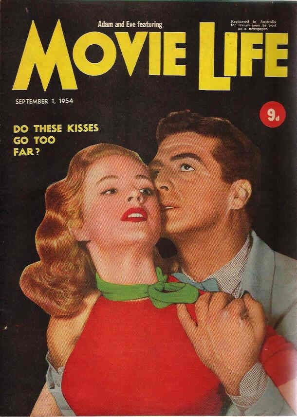 MOVIE LIFE (Au) magazine side cover September 1954