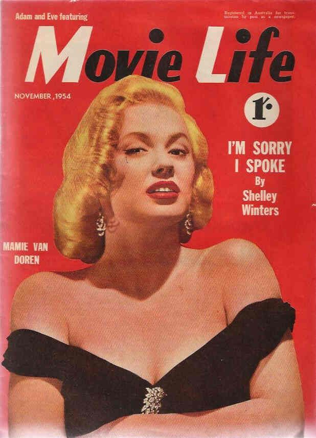 MOVIE LIFE (Au) magazine side cover November 1954