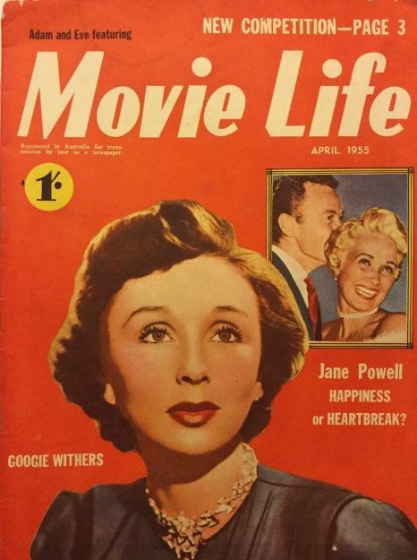 MOVIE LIFE (Au) magazine side cover April 1955