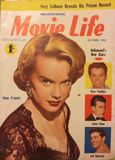 MOVIE LIFE (Au) magazine side cover October 1955