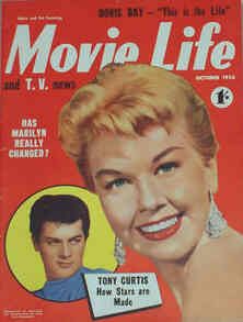 MOVIE LIFE (Au) magazine side cover October 1956