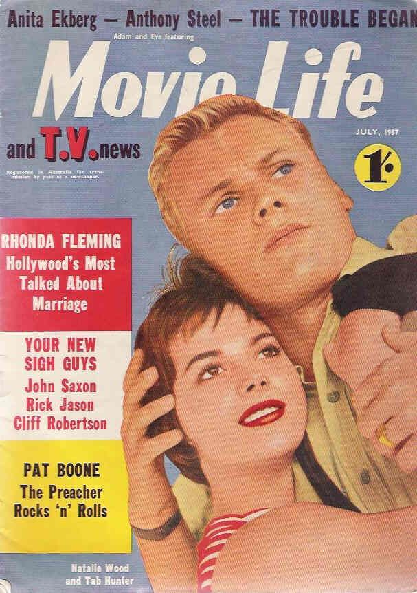 MOVIE LIFE (Au) magazine side cover July 1957