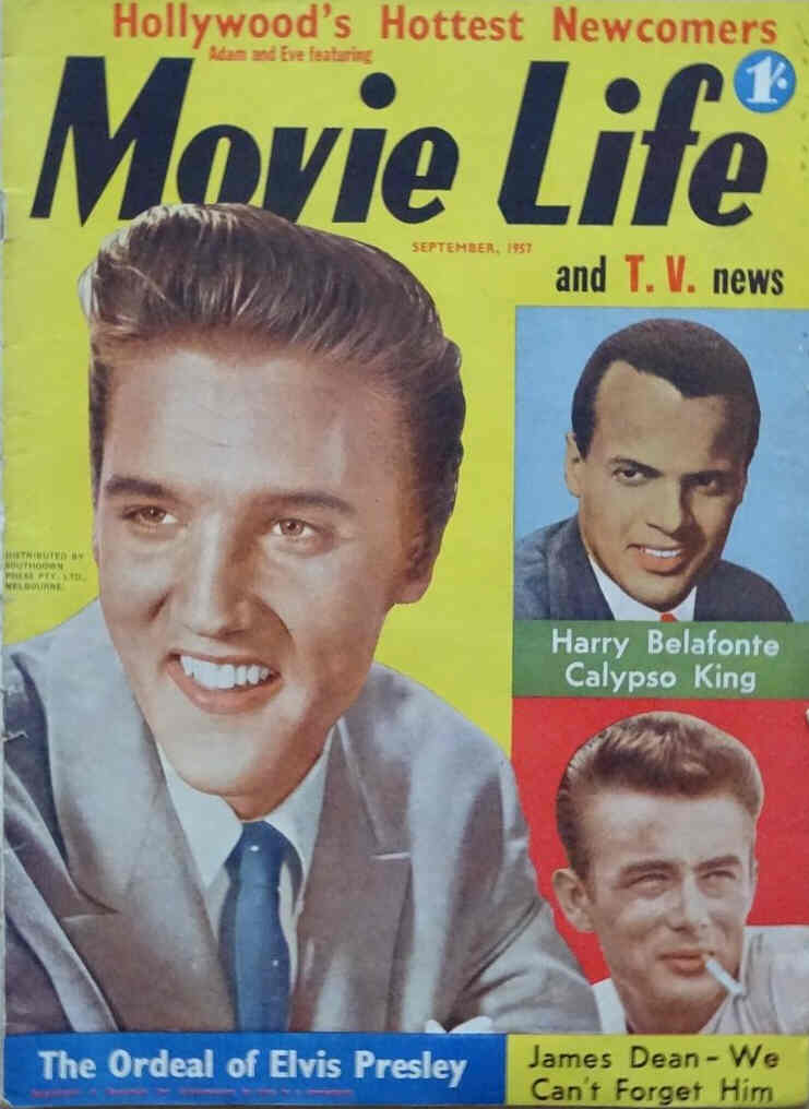 MOVIE LIFE (Au) magazine side cover September 1957