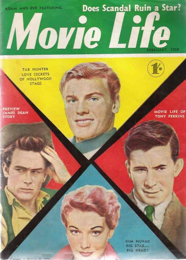 MOVIE LIFE (Au) magazine side cover February 1958