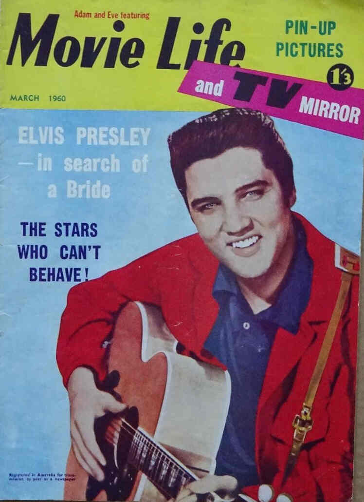 MOVIE LIFE (Au) magazine side cover March 1960
