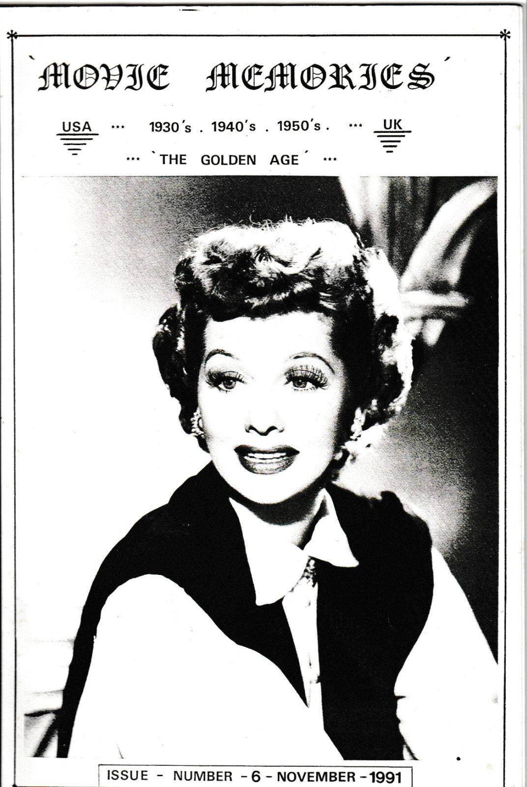 MOVIE MEMORIES magazine side cover Issue 6 November 1991