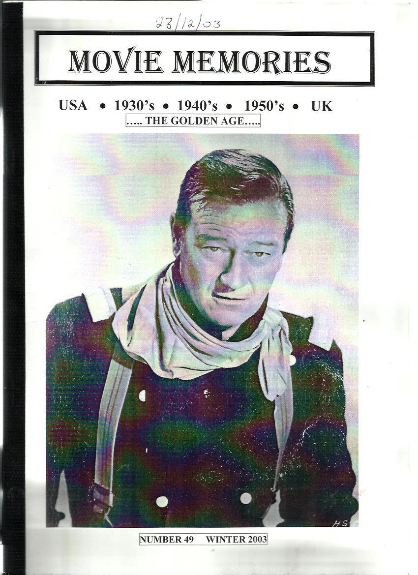 MOVIE MEMORIES magazine side cover Issue 49 Winter 2003