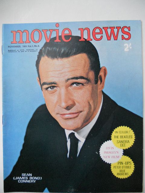 MOVIE NEWS (Au) magazine side cover  Vol 1 # 8 November 1965
