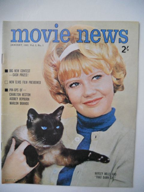 MOVIE NEWS (Au) magazine side cover  Vol 2 # 1 January 1966