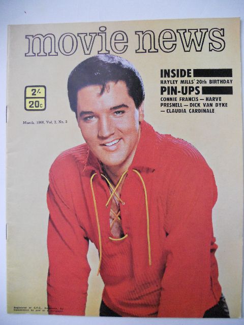 MOVIE NEWS (Au) magazine side cover  Vol 2 # 3 March 1966