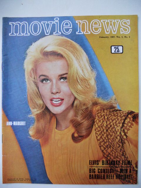MOVIE NEWS (Au) magazine side cover  Vol 3 # 2 February 1967