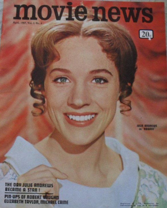 MOVIE NEWS (Au) magazine side cover  Vol 3 # 4 April 1967
