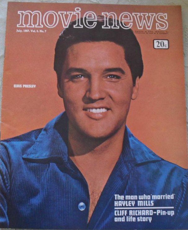 MOVIE NEWS (Au) magazine side cover  Vol 3 # 7 July 1967