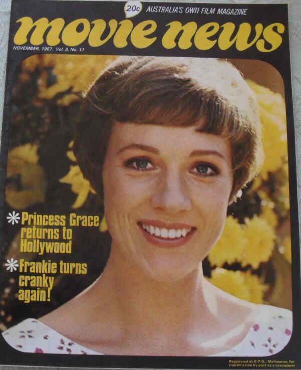 MOVIE NEWS (Au) magazine side cover  Vol 3 # 11 November 1967