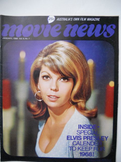 MOVIE NEWS (Au) magazine side cover  Vol 4 # 1 January 1968