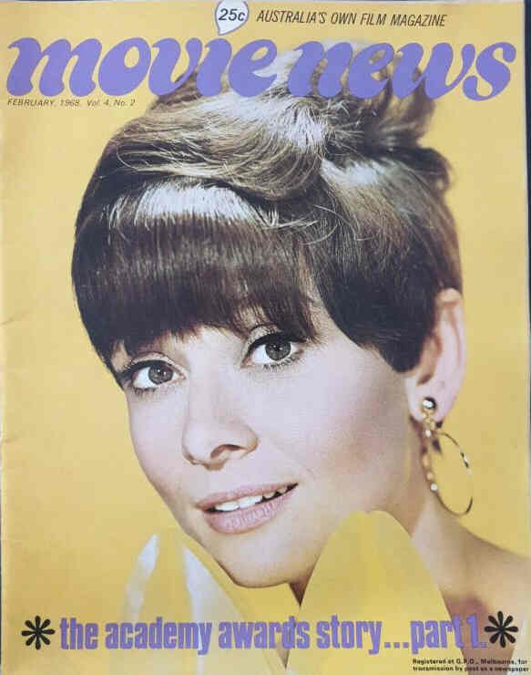 MOVIE NEWS (Au) magazine side cover  Vol 4 # 2 February 1968