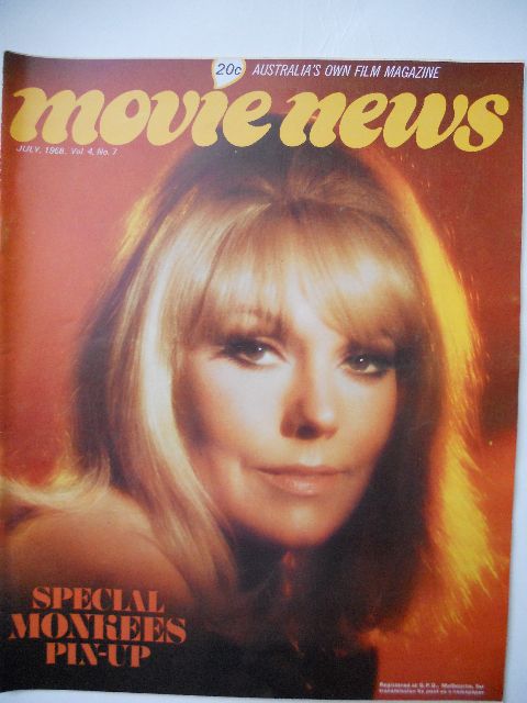 MOVIE NEWS (Au) magazine side cover  Vol 4 # 7 July 1968