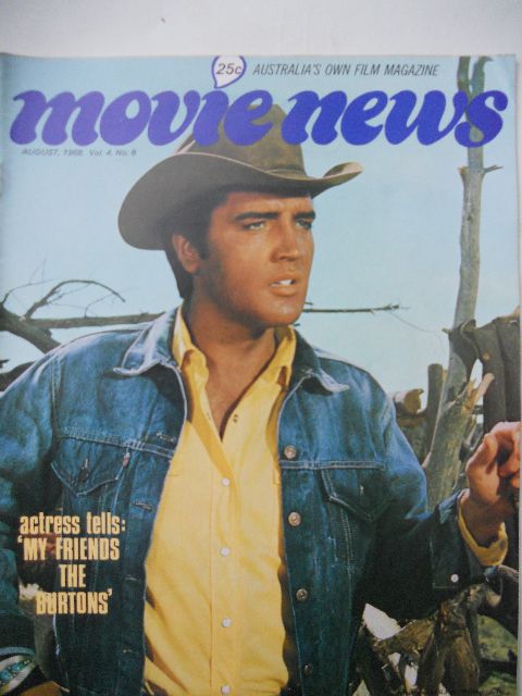 MOVIE NEWS (Au) magazine side cover  Vol 4 # 8 August 1968