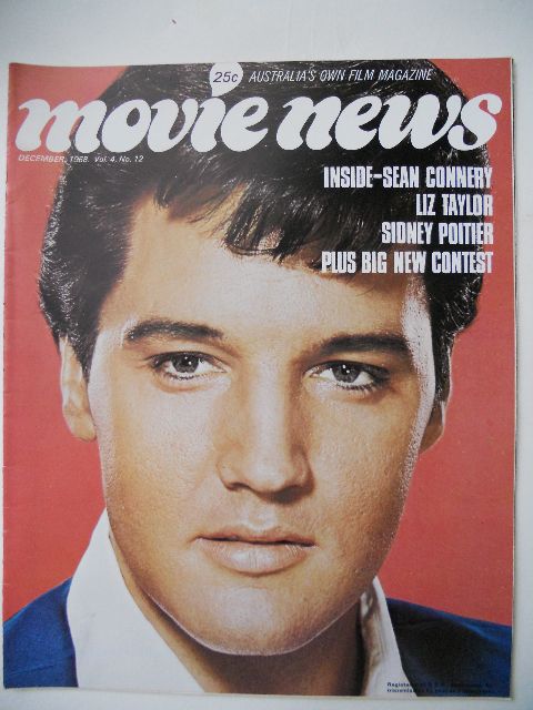MOVIE NEWS (Au) magazine side cover  Vol 4 # 12 December 1968