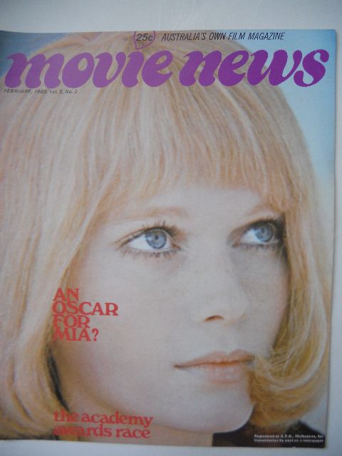 MOVIE NEWS (Au) magazine side cover  Vol 5 # 2 February 1969