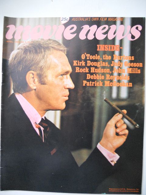 MOVIE NEWS (Au) magazine side cover  Vol 5 # 4 April 1969