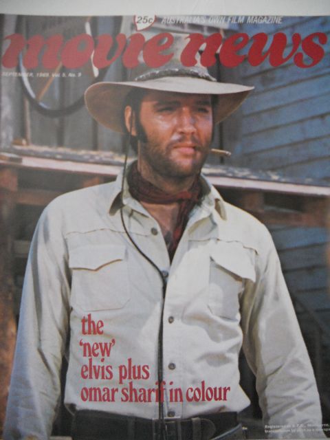 MOVIE NEWS (Au) magazine side cover  Vol 5 # 9 September 1969