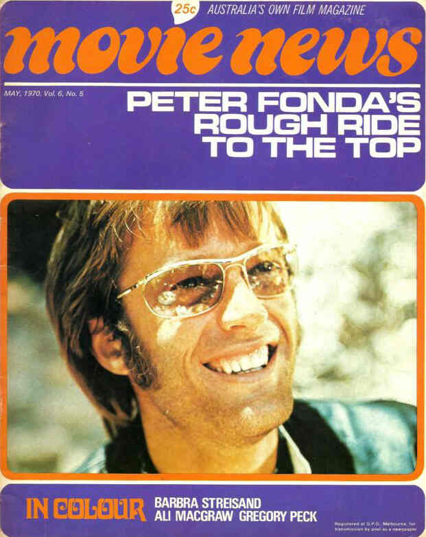 MOVIE NEWS (Au) magazine side cover  Vol 6 # 5 May 1970
