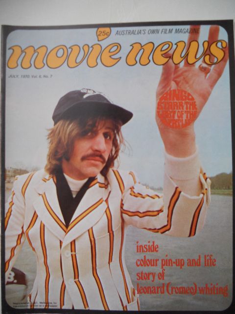 MOVIE NEWS (Au) magazine side cover  Vol 6 # 7 July 1970