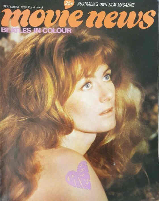 MOVIE NEWS (Au) magazine side cover  Vol 6 # 9 September 1970