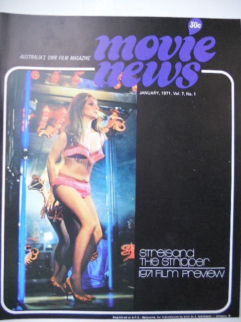 MOVIE NEWS (Au) magazine side cover  Vol 7 # 1 January 1971
