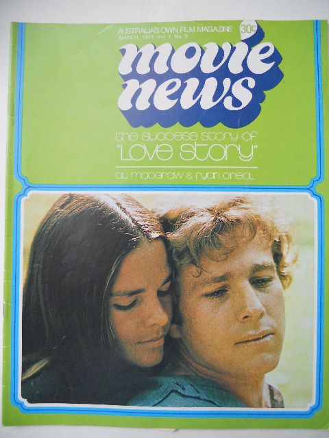 MOVIE NEWS (Au) magazine side cover  Vol 7 # 3 March 1971
