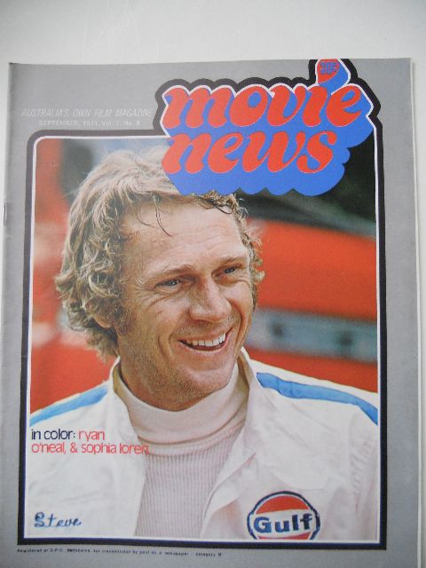 MOVIE NEWS (Au) magazine side cover  Vol 7 # 9 September 1971