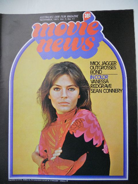 MOVIE NEWS (Au) magazine side cover  Vol 7 # 11 November 1971