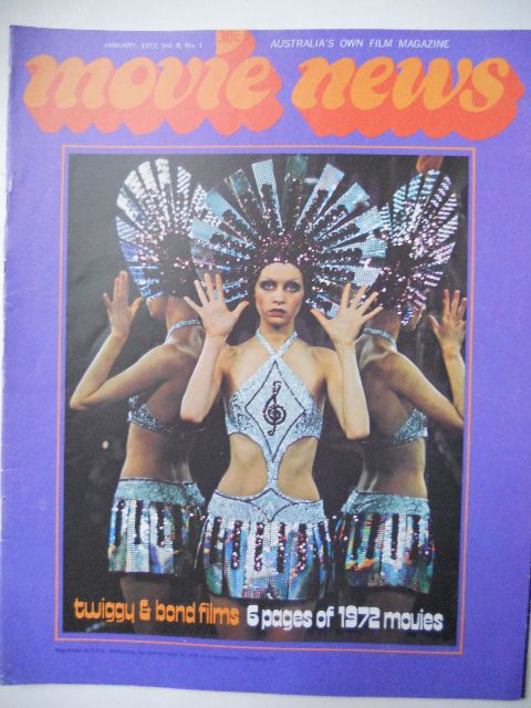 MOVIE NEWS (Au) magazine side cover  Vol 8 # 1 January 1972