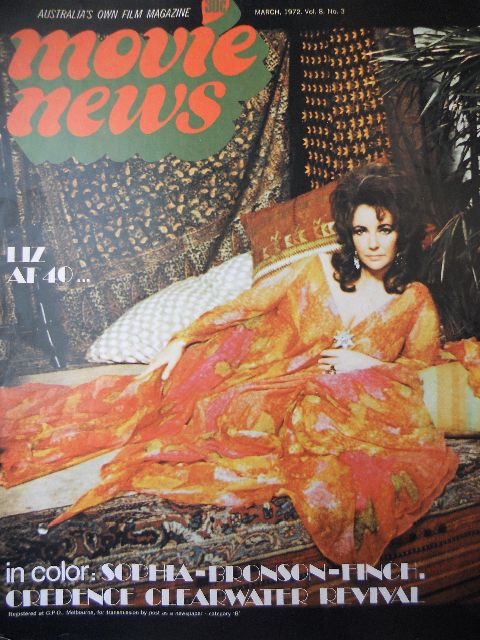 MOVIE NEWS (Au) magazine side cover  Vol 8 # 2 February 1972