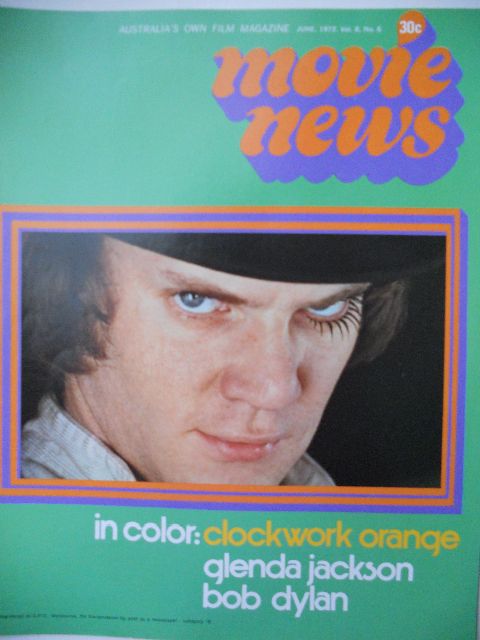 MOVIE NEWS (Au) magazine side cover  Vol 8 # 6 June 1972