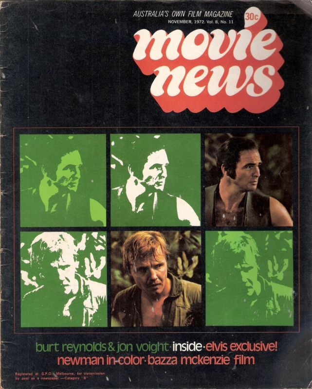 MOVIE NEWS (Au) magazine side cover  Vol 8 # 11 November 1972