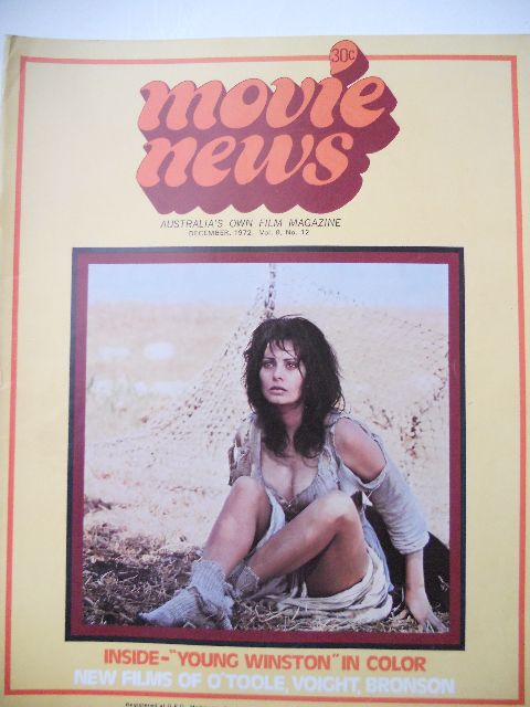 MOVIE NEWS (Au) magazine side cover  Vol 8 # 12 December 1972