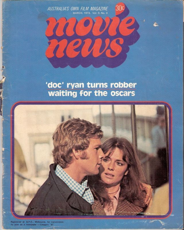 MOVIE NEWS (Au) magazine side cover  Vol 9 # 3 March 1973