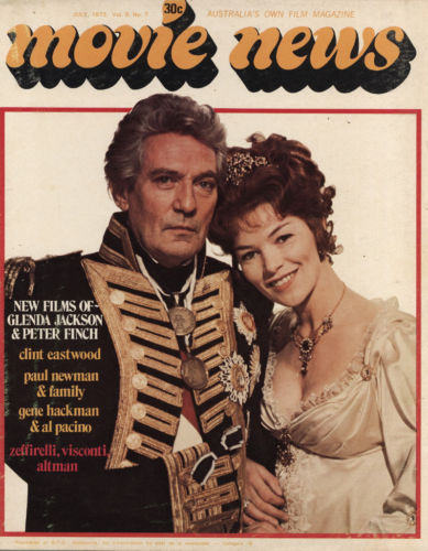 MOVIE NEWS (Au) magazine side cover  Vol 9 # 7 July 1973