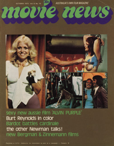 MOVIE NEWS (Au) magazine side cover  Vol 9 # 10 October 1973