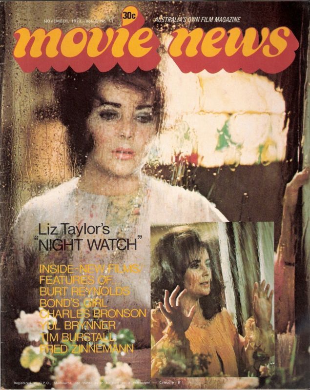 MOVIE NEWS (Au) magazine side cover  Vol 9 # 11 November 1973