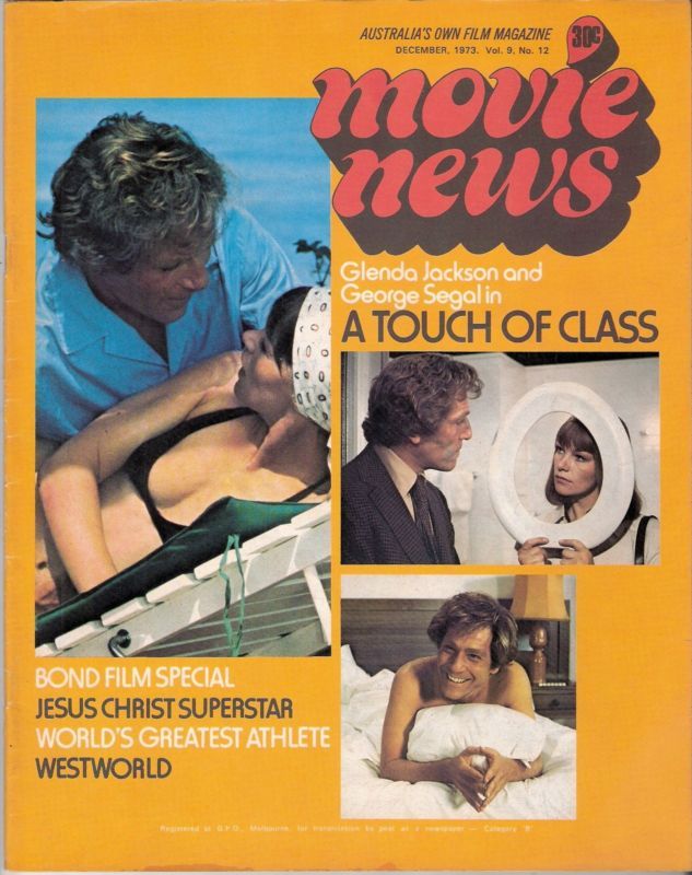 MOVIE NEWS (Au) magazine side cover  Vol 9 # 12 December 1973
