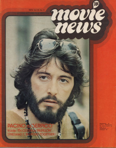 MOVIE NEWS (Au) magazine side cover  Vol 10 # 3 March/April 1974