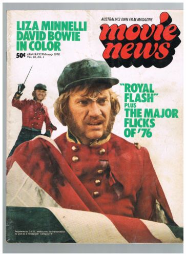 MOVIE NEWS (Au) magazine side cover  Vol 12 # 1 January/February 1976