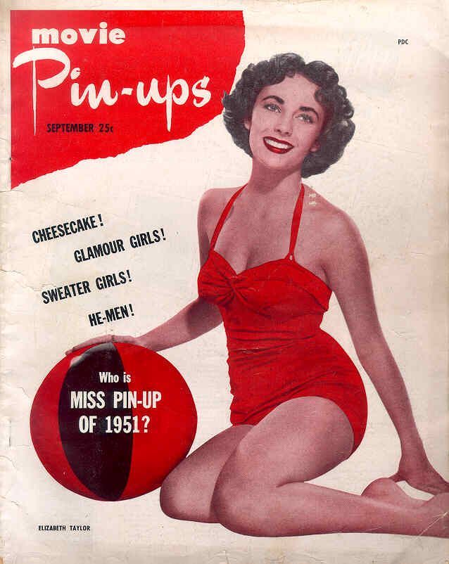 MOVIE PIN-UPS magazine side cover Issue 1 September 1951