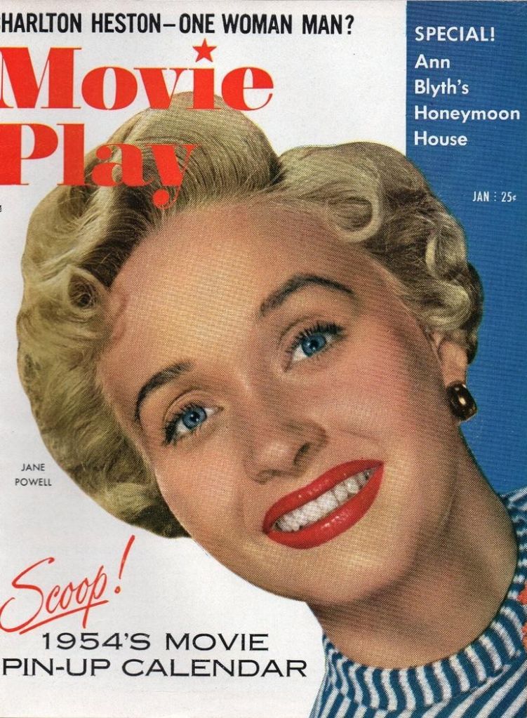MOVIE PLAY magazine side cover  Vol 8 # 1 January 1954