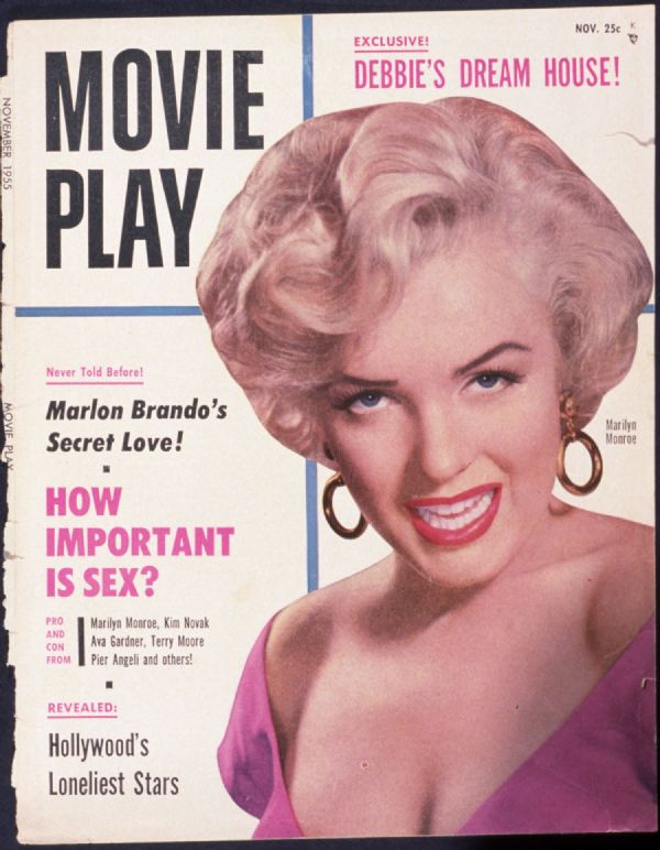 MOVIE PLAY magazine side cover November 1955